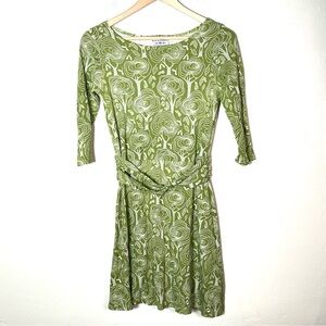 Blue Platypus green tree and acorn print dress size XS B178